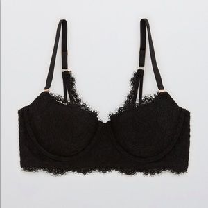 Aerie Real Power Balconette Lightly Lined Eyelash Lace Bra
